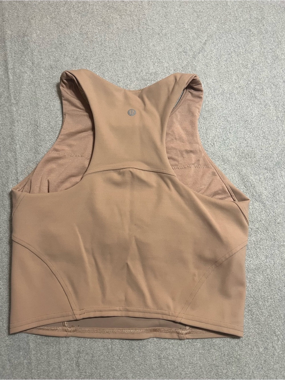 Lululemon Wunder Sleeveless Crop Tank Top in Nude.